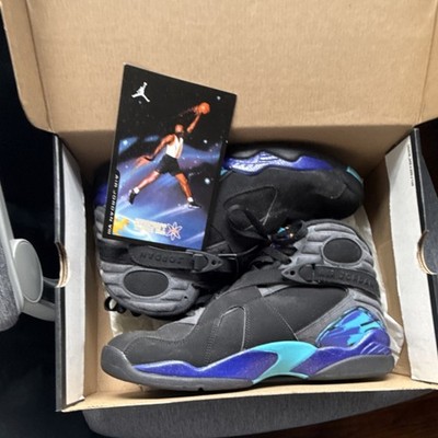 Jordan Air Jordan 8 Retro Aqua Black Purple 2015 305381-025 High Top Sneaker