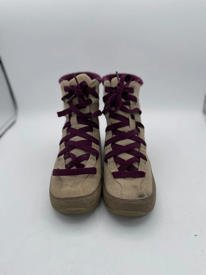 Salomon Winter Boot Women's Sz 7 Brown Suede Leather Round Toe Lace-Up 108595S - Image 2 of 4