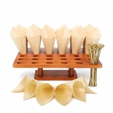 Wooden Ice Cream Cone Holder Stand 13 L X 13 W Food Cone Holder For Buffet Res