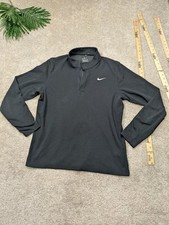 Nike Dri-FIT Pullover Shirt Mens Large Black 1/4 Zip Long Sleeve Running Top