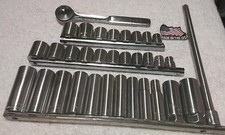 33pc 38 Drive Sae-metric 6pt 12pt Vintage Socket Set Usa 
