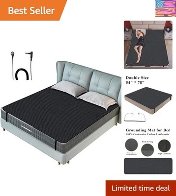 Black Leatherette Grounding Mat 54'' x 78'' - Enhance Your Sleep Experience