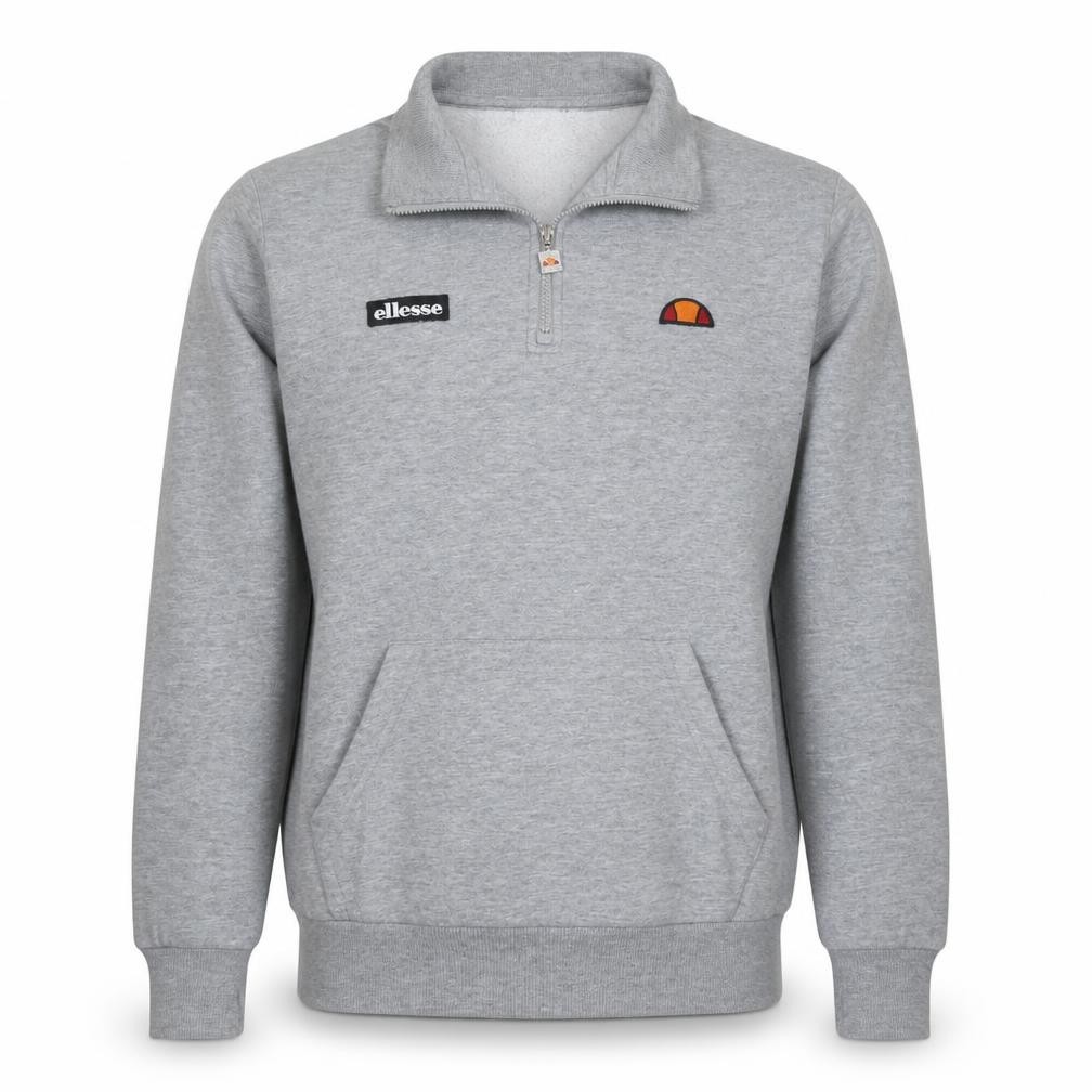 Sudadera ellesse Para Hombre 1/4 Cremallera Talla M Gris Manga Larga Logo