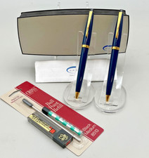 Cross Solo Navy Blue  22K Gold Trim Pen  0.5mm Pencil  Full Set of Refills
