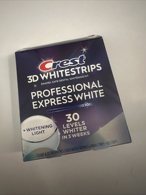 Crest 3D Professional Express White LED Light Whitestrips 19 Treatments 30 Level