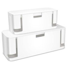 Cable Management Box White, 2Pack Cord Organizer Box - Extra Large and Medium...