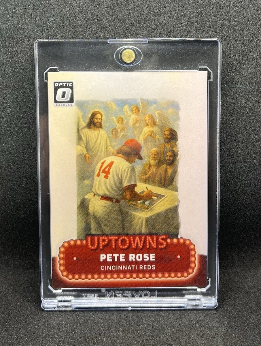 Pete Rose Optic Downtown Uptowns In Heaven Signing an Auto Custom