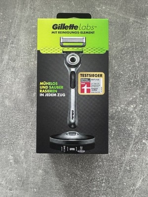 Gillette Labs Nassrasierer Herren, Rasierer mit Reinigungs-Element + 1 Rasierkli