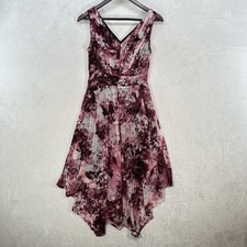 Simply Vera Wang Dress Womens XS Floral Handkerchief Hem Dark Fairy Whimsygoth