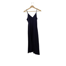 Quince Women 100% Washable Silk Slip Dress Navy Basic Sleeveless S