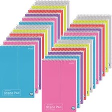 Steno Pads Spiral 6 x 9 Gregg Ruled White Paper, 80 Sheets 160 24 Pack