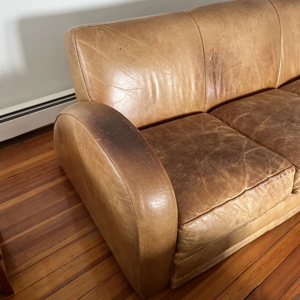 1940s Havana Art Deco Style Leather Sofa - Image 2 of 4