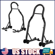 Motorcycle Bike Lift Stand Front & Rear 900Lbs Combo Wheel Paddock Swingarm Lift