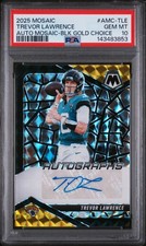 2025 Panini Mosaic Auto Mosaic-Blk Gold Choice Trevor Lawrence /8 PSA 10