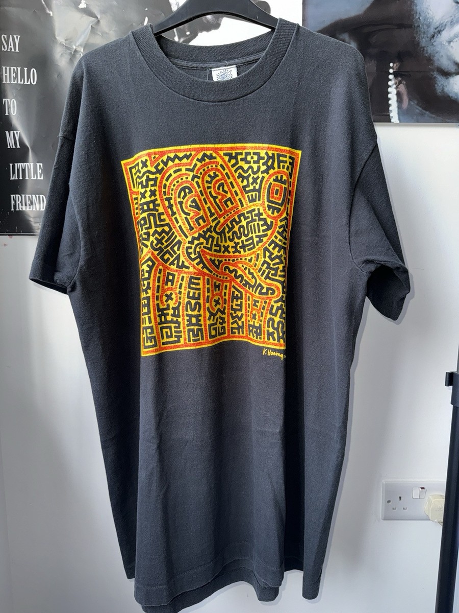 90s XL 90s Keith Haring ヴィンテージ Tシャツ ブラック USA Keith 