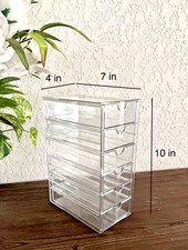 Sturdy Acrylic Cosmetic Jewelry Display Organizer 3/4/5/6 Drawers FREE SHIPPING