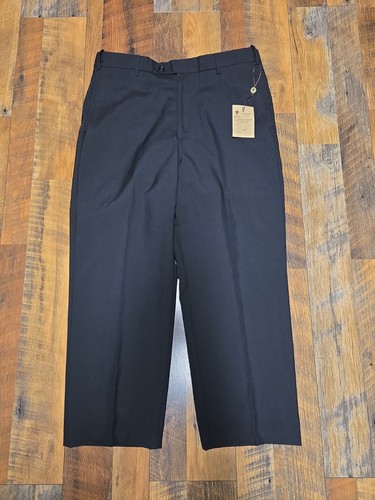 Ascott Browne 36 REG Black Polyester Wool Expander Pant Baggy Dress Mens Pants