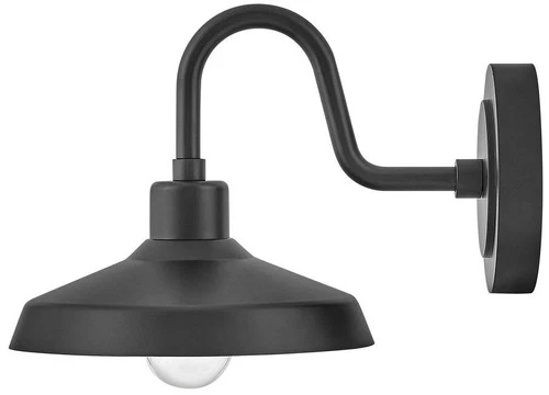 Hinkley Forge 9" High Industrial Black Outdoor Barn Wall Light - Picture 2 of 10