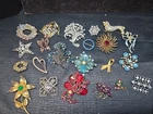 Vintage Rhinestone Brooch Pin Costume Jewelry Lot Some Signed Sarah Coro Karu