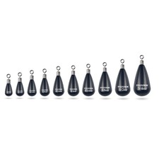 10 PCS Tungsten Free Rig Weight Tear Drop Fishing Sinker Round Eye Bass
