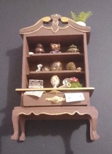 1:12 Scale Handmade Dolls House Curiosity Cabinet With Contents