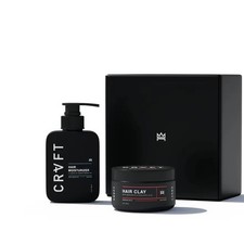 CRVFT Mens Hair Care Set Hair Moisturizer 2oz and Hair Clay 2oz Medium Hold Duo