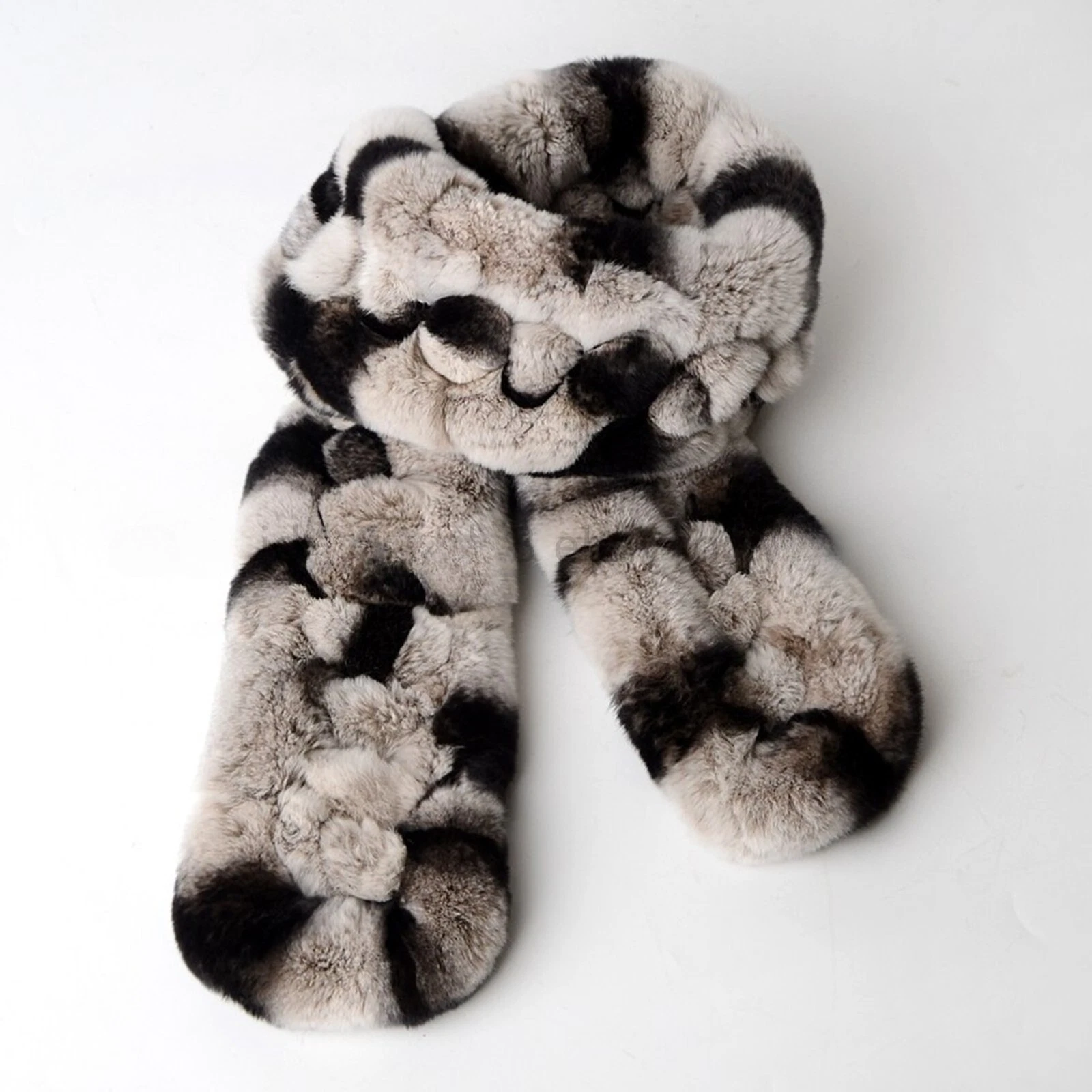 New Winter Warm Fur 100% Real Rex Rabbit Fur Collar Scarf Shawl Neck Warmer