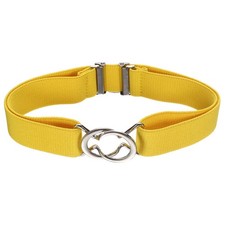 Women Stretchy Waist Belt, Adjustable Elastic Belts with Metal Buckle, Gold