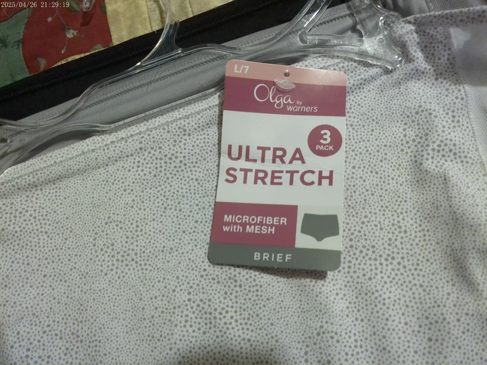 3 pares-2 bragas cortas de microfibra Olga 16030 estampado negro/gris/blanco *NUEVAS* L 7 Foto 2 de 4