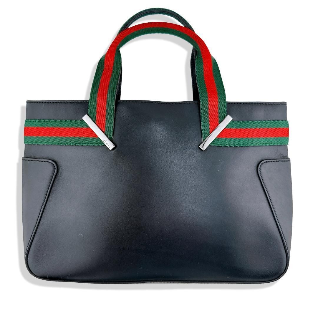 Gucci Mini Leather Handbag Black Sherry Line Authentic Women's Tote Bag thumbnail 17