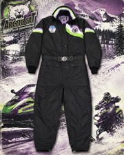 Vintage USA Made 1970's Arctic Cat Snowmobile One Piece Ski Suit Size M Nylon