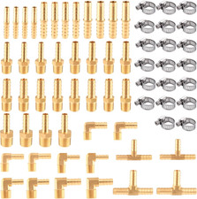 66Pcs Brass Hose Barb Fittings Assortment Kits Splicer Mender/Adaptor/Coupler/Co