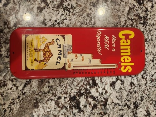 Vintage Glass Thermometer CAMEL CIGARETTE No porcelain 40'S-50'S era