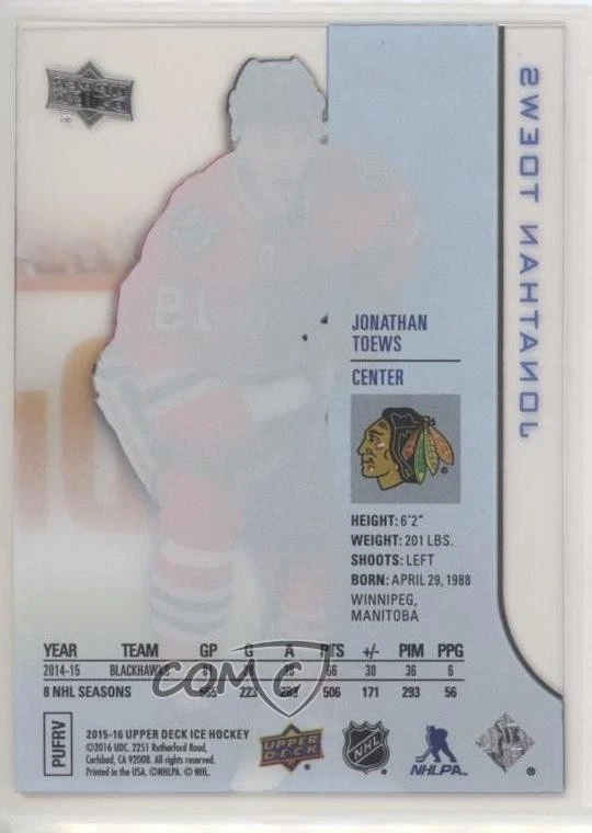 2015-16 Upper Deck Ice Jonathan Toews #16 - Image 2 of 2