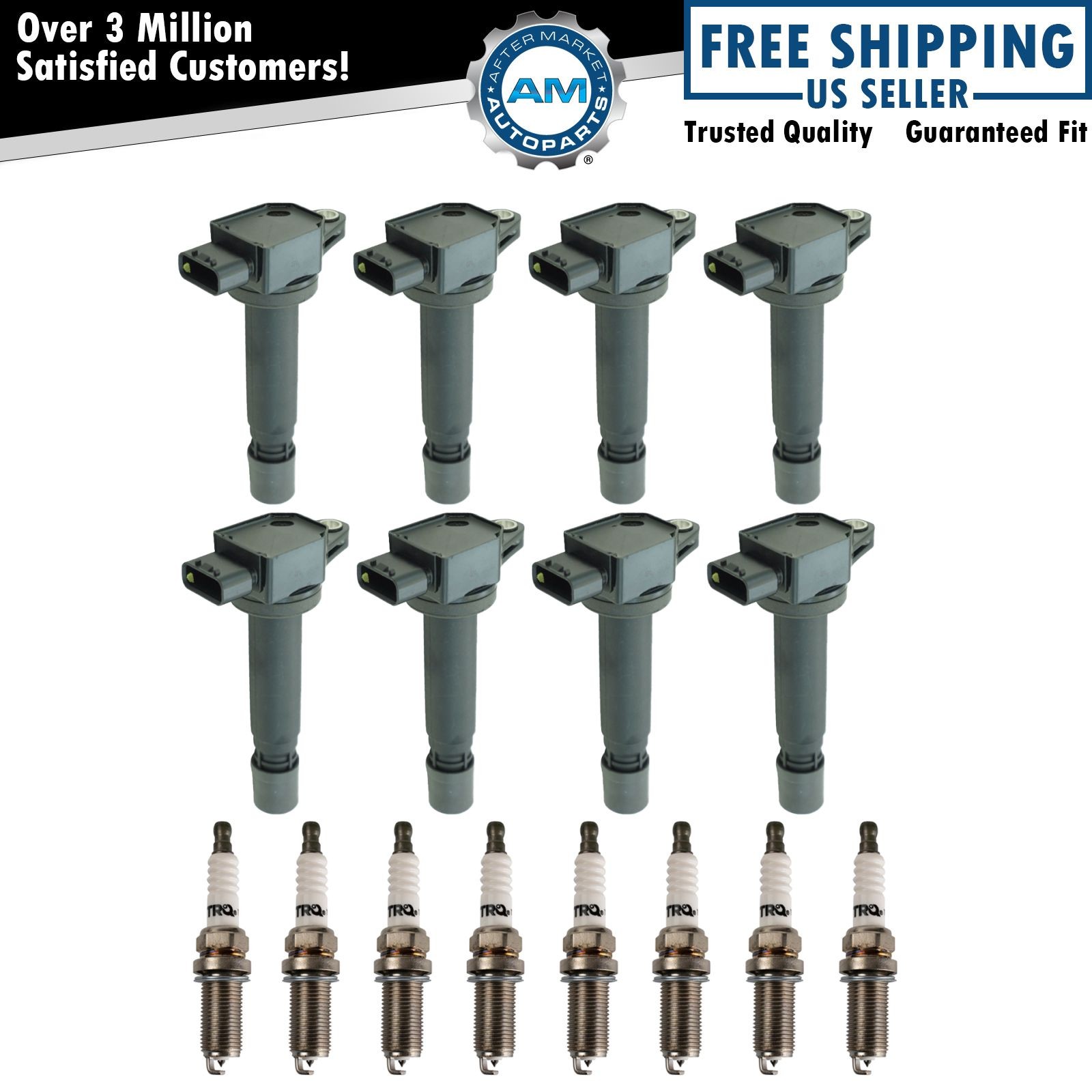 Ignition Coil  Iridium Spark Plug Kit Set for 2005 Volvo XC90 2.2L V8 New