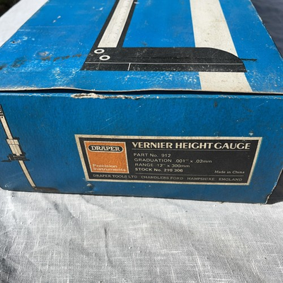 #ad Draper Machinist Tool 12quot; Height Gage Part No 912 Heavy Duty Stainless. READ $125.00