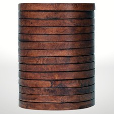 Flat Genuine Leather Cord String Full Grain Lace 6 MM, Brown Distressed