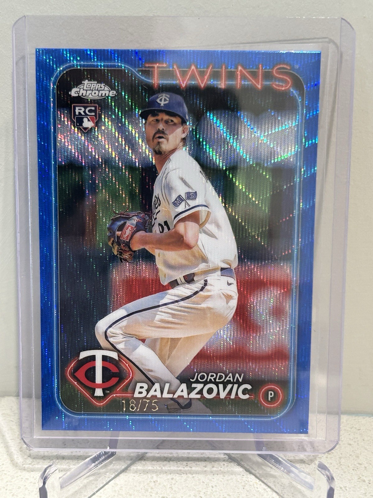 2024 Topps Chrome - Jordan Balazovic #198 Blue Wave Refractor /75 (RC)