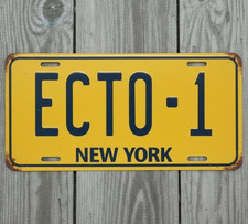 ECTO-1 New York 6 x 12 Yellow Novelty Aluminum License Plate Made In USA New!
