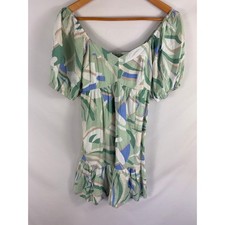 Nine West Green Floral Off Shoulder Dress Size Small