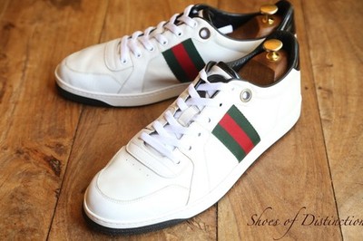 Gucci GG White Leather Shoes Trainers Men's UK 10 G US 11 EU 44