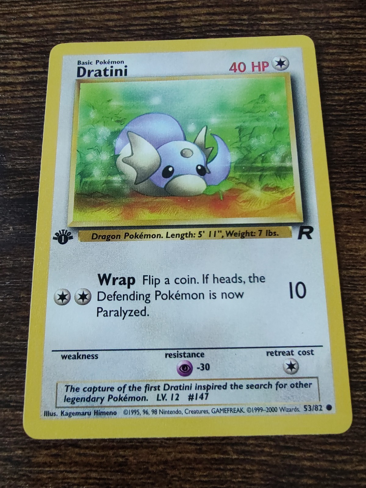 Dratini 53/82 1st Edition Team Rocket Non Holo Pokemon Card