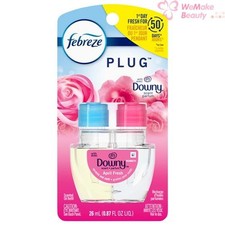 Febreze Plug Scented Oil Refill with Downy April Fresh 0.87oz / 26ml New In Box
