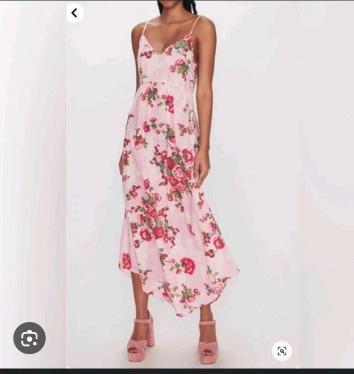 EUC LoveShackFancy Faraday Pink Floral Desert Cotton Midi Maxi Dress (L) #0601 - Image 2 of 4