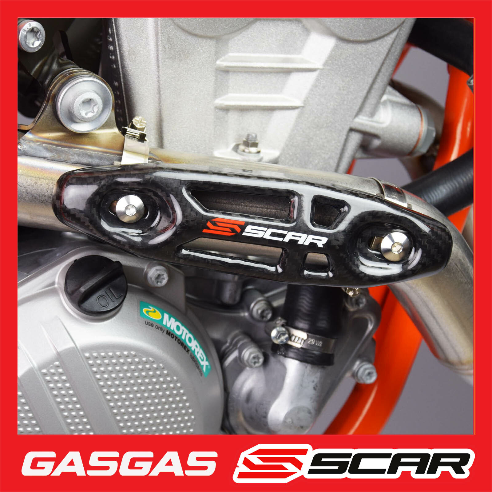 Protection collecteur GasGas anti-brûlure en carbone véritable