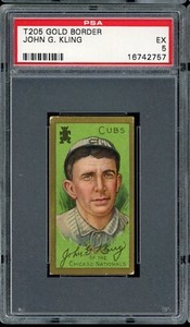 1911 T205 Gold Border Baseball John Kling PSA 5