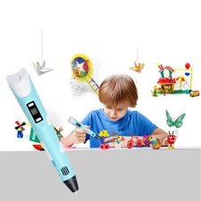 Adjustable 3D Printing Pen W/ 6 Filaments New Year Christmas Gift for Boys Girls