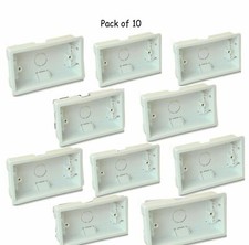35mm Dry Lining Pattress Back Box Double 2 Gang White Wall Flush Mount Socket
