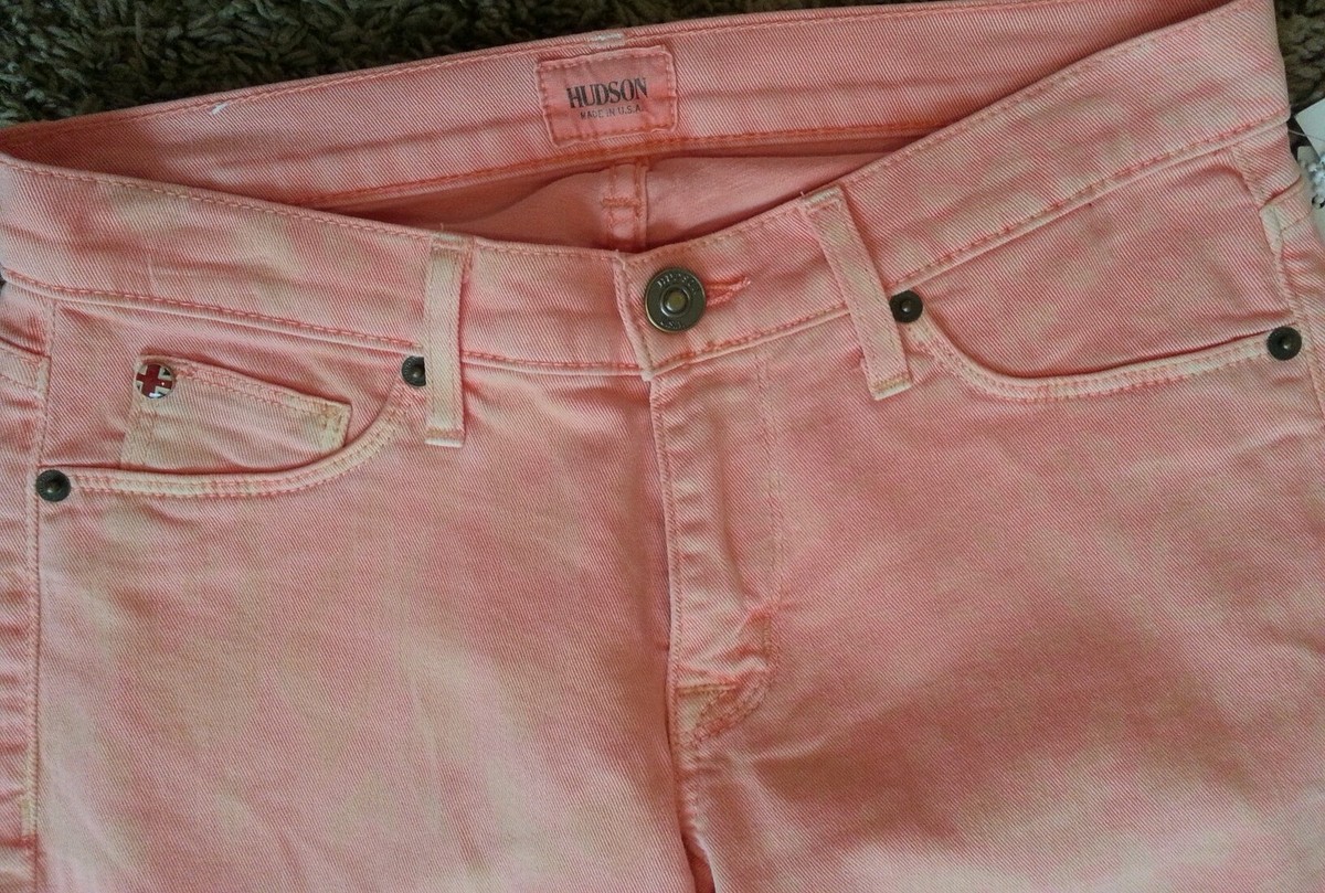 Jean Slim Hudson Krista Crop Imprimé Animalier Rose Nacré – Taille 25, Neuf Avec étiquettes (NWT)