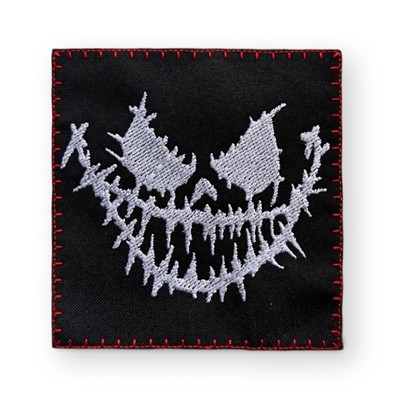 Smiling Creepy Face Cyberpunk Patch, Crust Punk Patch Sew On, Punk Embroidery